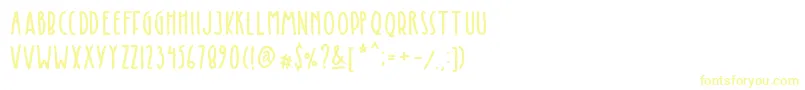 フォントKinglet Cute – 白い背景に黄色の文字