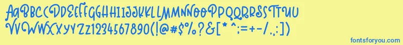 Kinglet Playful Font – Blue Fonts on Yellow Background