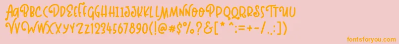 Kinglet Playful-Schriftart – Orangefarbene Schriften auf rosa Hintergrund