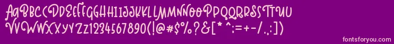 Kinglet Playful Font – Pink Fonts on Purple Background