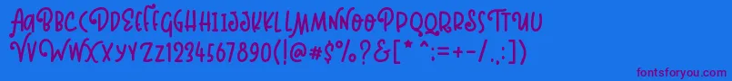 Kinglet Playful Font – Purple Fonts on Blue Background