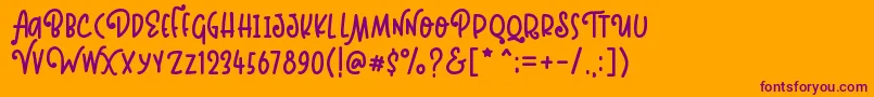 Kinglet Playful Font – Purple Fonts on Orange Background