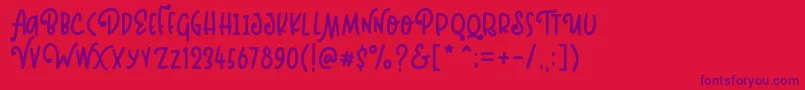 Kinglet Playful Font – Purple Fonts on Red Background