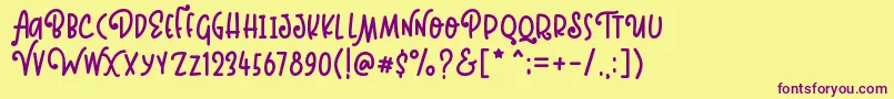 Kinglet Playful Font – Purple Fonts on Yellow Background
