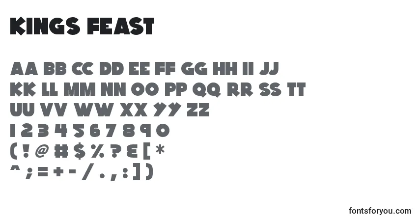 A fonte Kings Feast – alfabeto, números, caracteres especiais