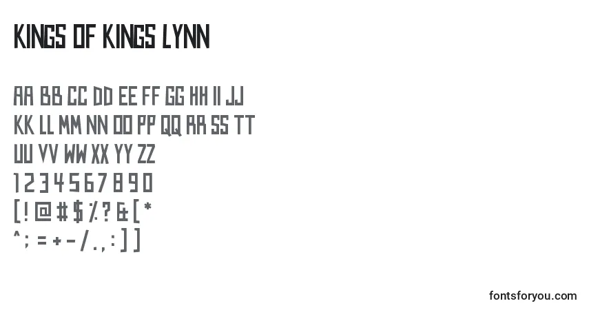 Schriftart Kings of Kings Lynn – Alphabet, Zahlen, spezielle Symbole