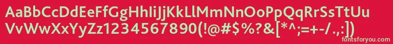 BlissproBold Font – Green Fonts on Red Background