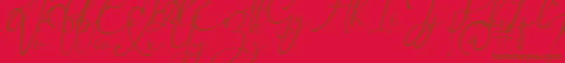 Kingsley Font – Brown Fonts on Red Background