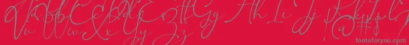 Kingsley-Schriftart – Graue Schriften auf rotem Hintergrund