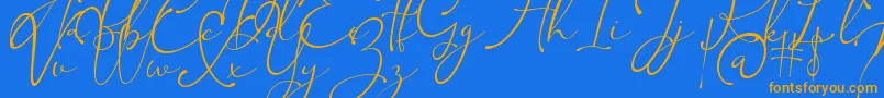 Kingsley Font – Orange Fonts on Blue Background