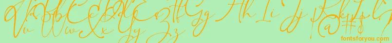 Kingsley Font – Orange Fonts on Green Background