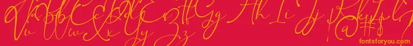 Kingsley Font – Orange Fonts on Red Background