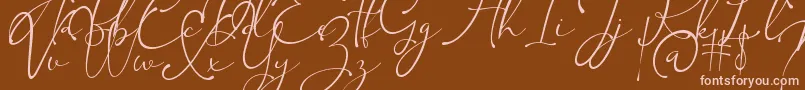 Kingsley Font – Pink Fonts on Brown Background