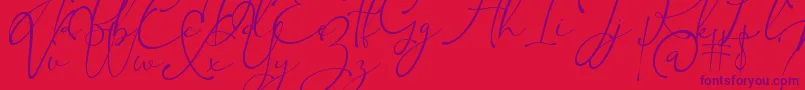 Kingsley Font – Purple Fonts on Red Background