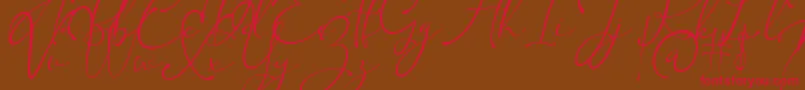 Kingsley Font – Red Fonts on Brown Background