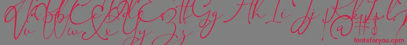 Kingsley Font – Red Fonts on Gray Background