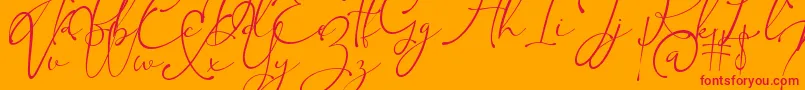 Kingsley Font – Red Fonts on Orange Background