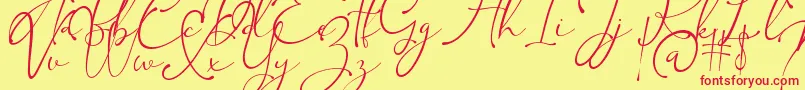 Kingsley Font – Red Fonts on Yellow Background