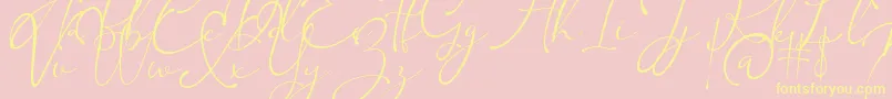 Kingsley Font – Yellow Fonts on Pink Background