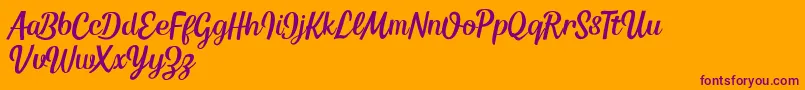 Kingsman Demo Font – Purple Fonts on Orange Background