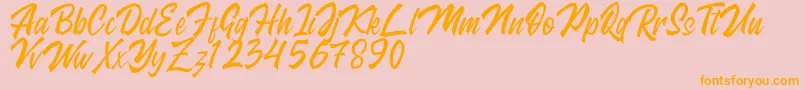 Kingstand demo Font – Orange Fonts on Pink Background