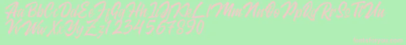 Kingstand demo Font – Pink Fonts on Green Background