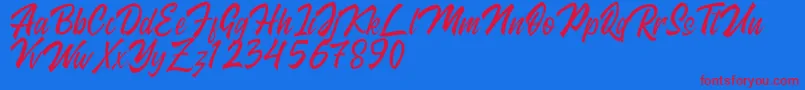 Kingstand demo Font – Red Fonts on Blue Background