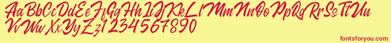 Kingstand demo Font – Red Fonts on Yellow Background