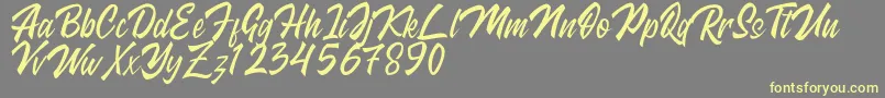 Kingstand demo-Schriftart – Gelbe Schriften auf grauem Hintergrund