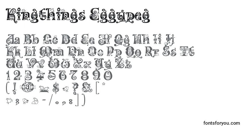 Kingthings Eggypeg Font – alphabet, numbers, special characters