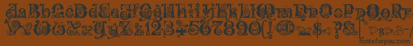 Kingthings Eggypeg Font – Black Fonts on Brown Background