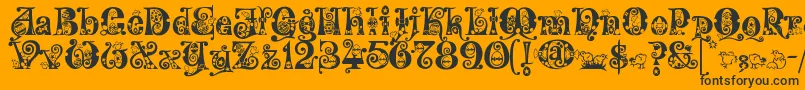 Kingthings Eggypeg Font – Black Fonts on Orange Background