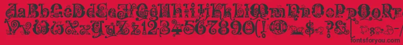 Kingthings Eggypeg Font – Black Fonts on Red Background