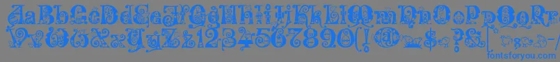Kingthings Eggypeg-Schriftart – Blaue Schriften auf grauem Hintergrund