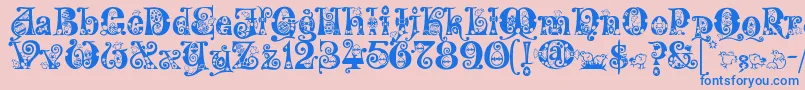 Kingthings Eggypeg Font – Blue Fonts on Pink Background