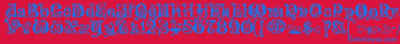 Kingthings Eggypeg Font – Blue Fonts on Red Background