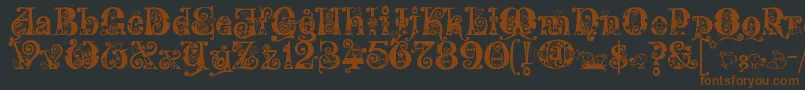 Kingthings Eggypeg Font – Brown Fonts on Black Background