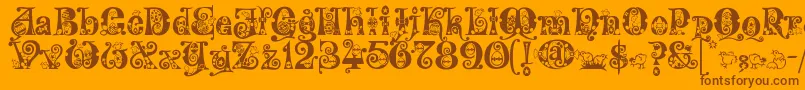 Kingthings Eggypeg Font – Brown Fonts on Orange Background