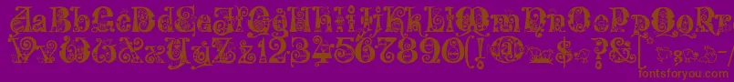 Kingthings Eggypeg-Schriftart – Braune Schriften auf violettem Hintergrund