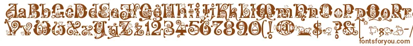Kingthings Eggypeg Font – Brown Fonts on White Background