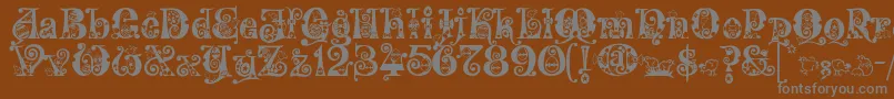 Kingthings Eggypeg Font – Gray Fonts on Brown Background