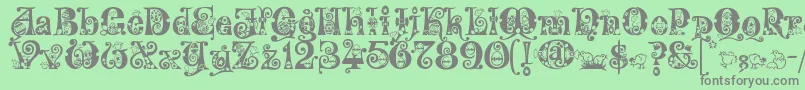 Kingthings Eggypeg Font – Gray Fonts on Green Background