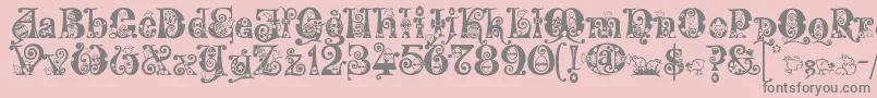 Kingthings Eggypeg Font – Gray Fonts on Pink Background