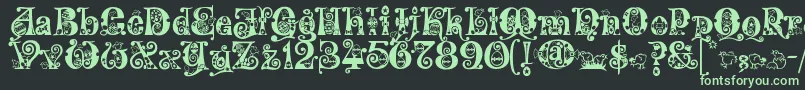 Kingthings Eggypeg Font – Green Fonts on Black Background