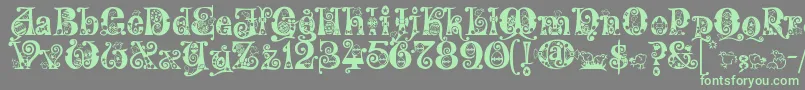 Kingthings Eggypeg Font – Green Fonts on Gray Background