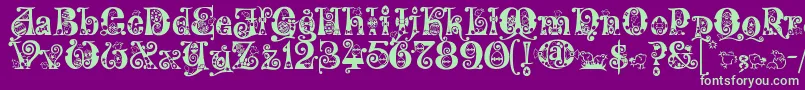 Kingthings Eggypeg Font – Green Fonts on Purple Background