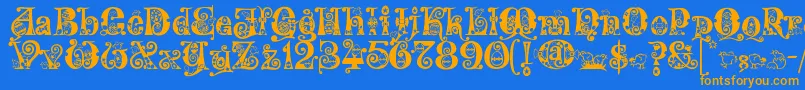 Kingthings Eggypeg Font – Orange Fonts on Blue Background