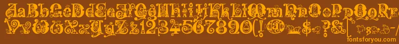 Kingthings Eggypeg Font – Orange Fonts on Brown Background