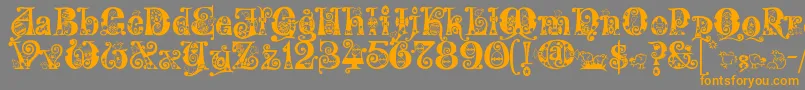 Kingthings Eggypeg Font – Orange Fonts on Gray Background