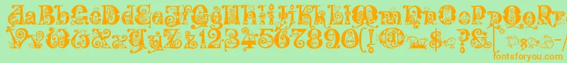 Kingthings Eggypeg Font – Orange Fonts on Green Background